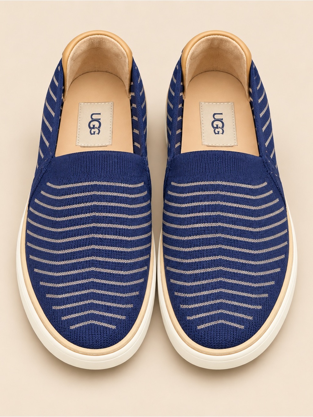 UGG Men’s Navy Knit Slip-On Sneakers